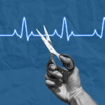 Ending life concept collage art